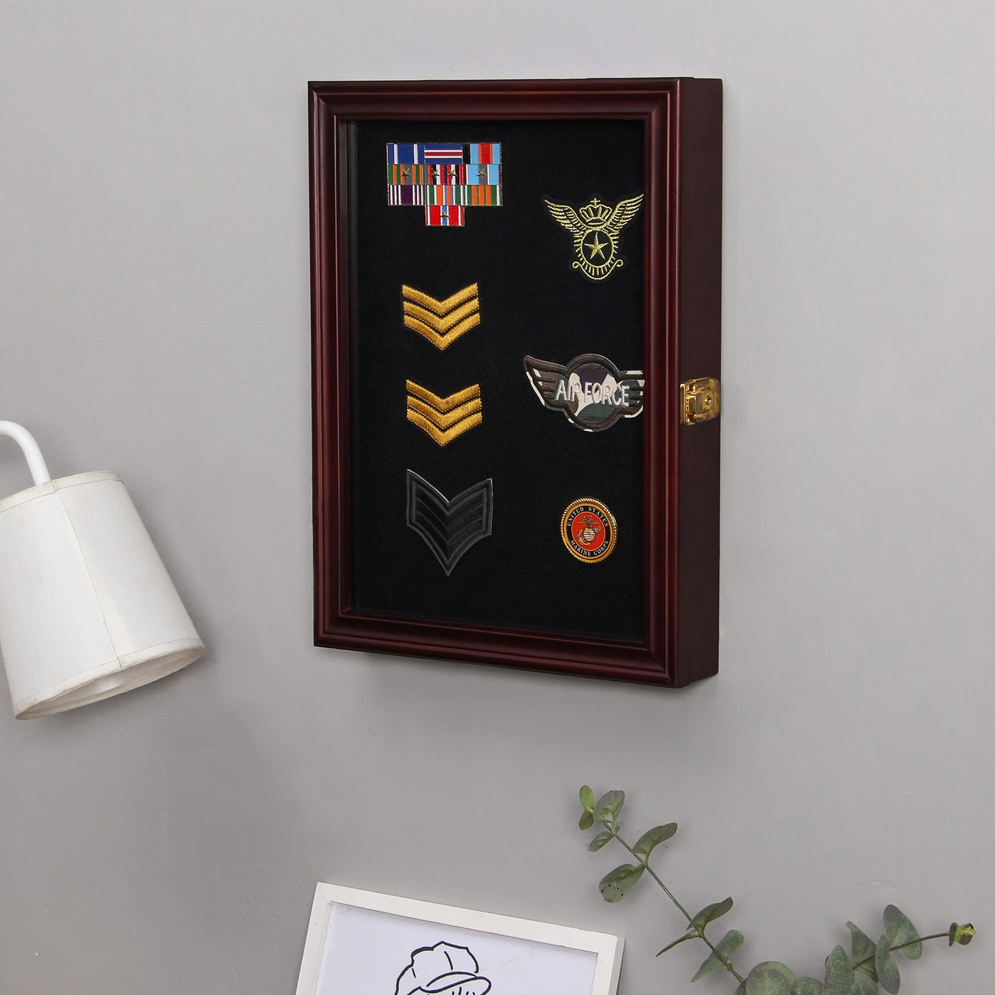 11”X15” Pin Display Case, Shadow Box-Wood Frame-Black Display Cases, 1.2 Inch Interior Depth Shadow Box for Wall and Tabletop Display Ideal for Memorabilia Pictures Flowers Medals Tickets