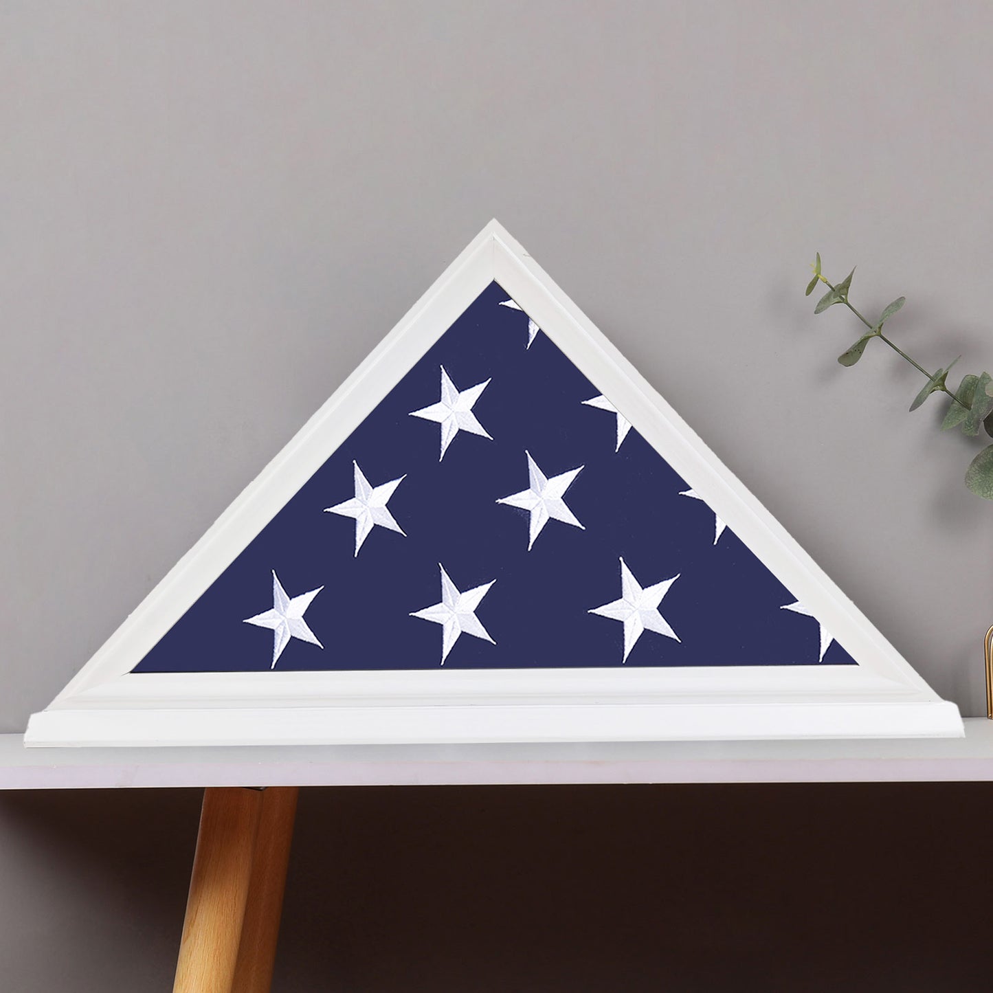 Premium Flag Display Case for Burial Flag - Military Shadow Box for 5x9.9 Veteran Burial Flag, Solid Wood Wall Mounted Flag Holder with Transparent Glass Front - Memory Box for Veteran Funeral Flags