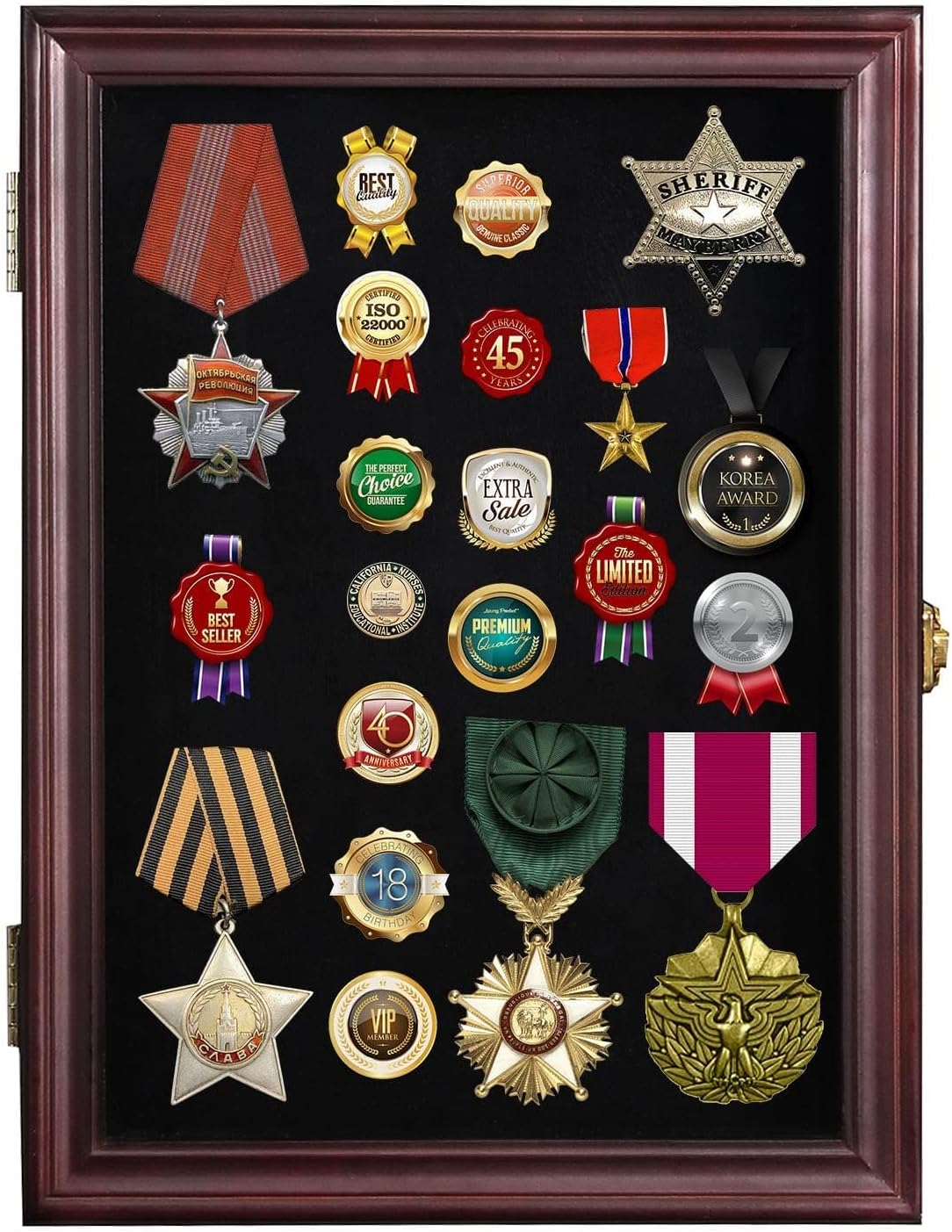 11”X15” Pin Display Case, Shadow Box-Wood Frame-Black Display Cases, 1.2 Inch Interior Depth Shadow Box for Wall and Tabletop Display Ideal for Memorabilia Pictures Flowers Medals Tickets