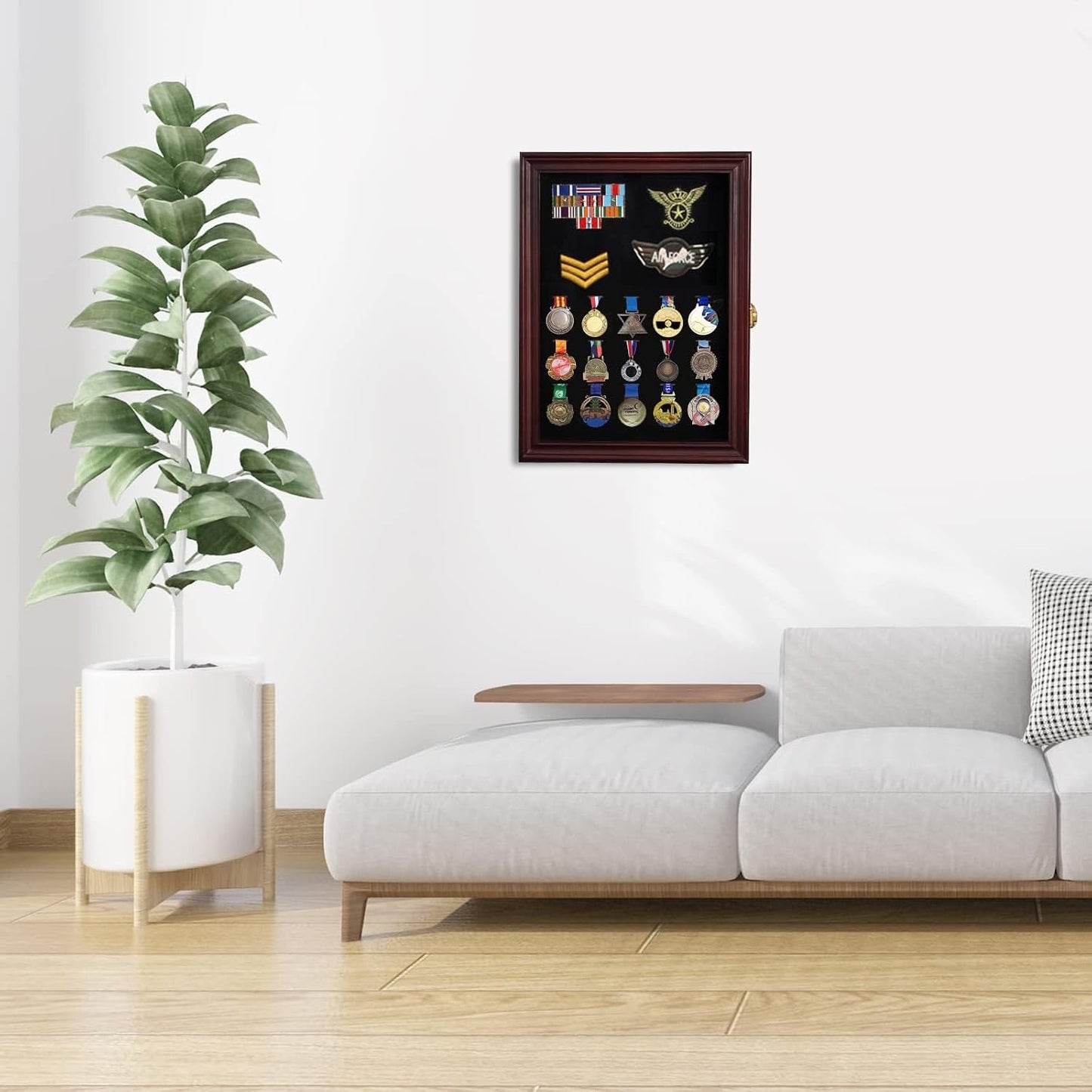 11”X15” Pin Display Case, Shadow Box-Wood Frame-Black Display Cases, 1.2 Inch Interior Depth Shadow Box for Wall and Tabletop Display Ideal for Memorabilia Pictures Flowers Medals Tickets