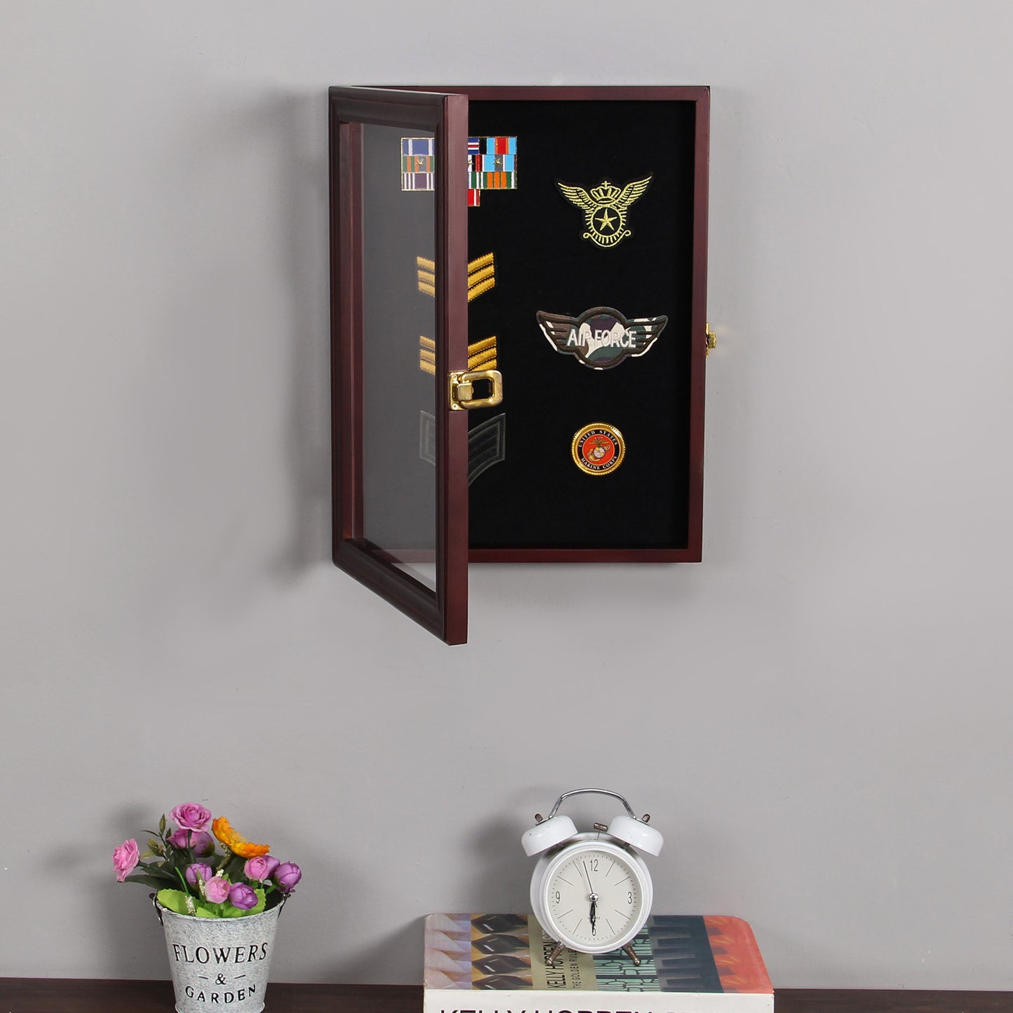 11”X15” Pin Display Case, Shadow Box-Wood Frame-Black Display Cases, 1.2 Inch Interior Depth Shadow Box for Wall and Tabletop Display Ideal for Memorabilia Pictures Flowers Medals Tickets