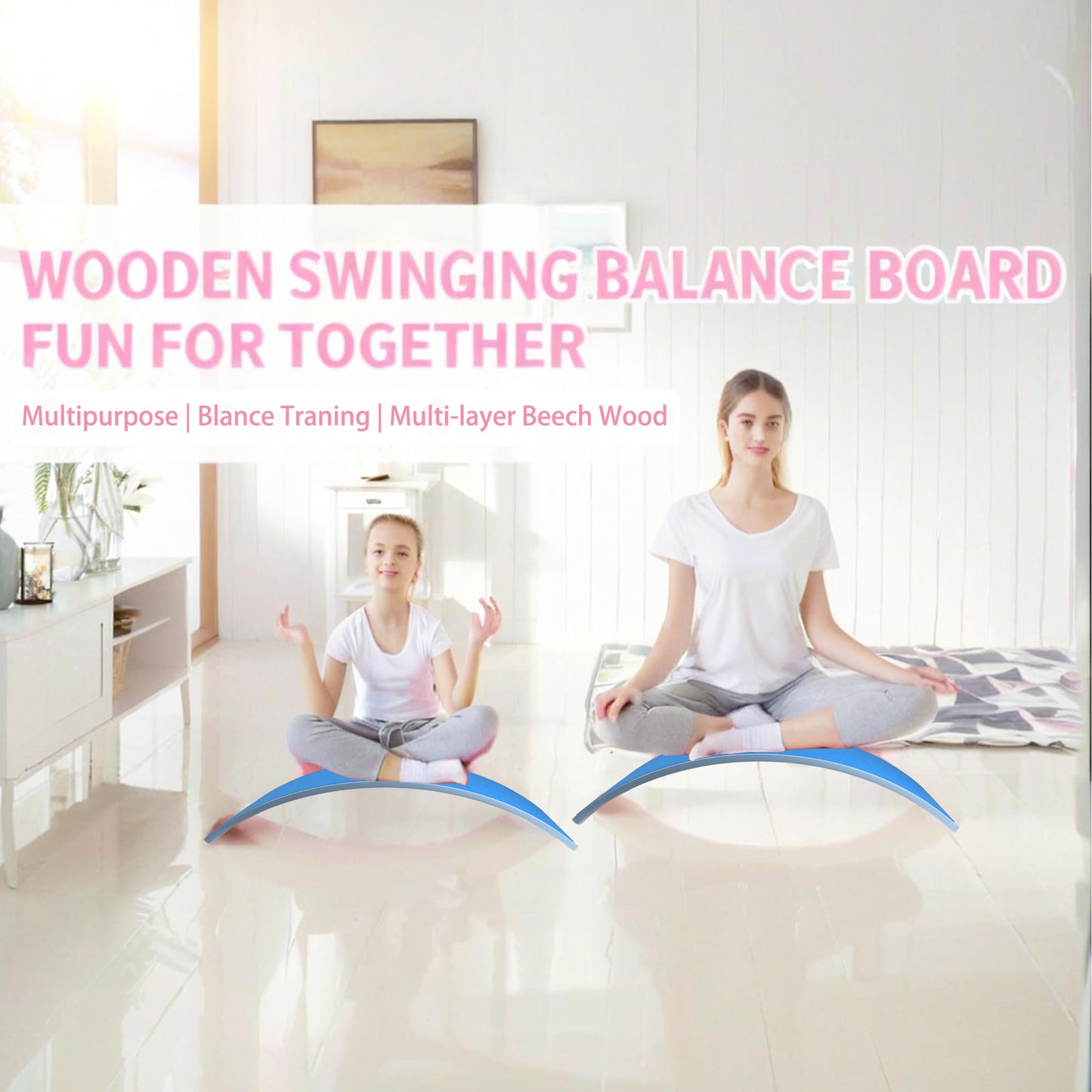 Ultimate Balance Board Kids - Natural Wood Wobble Board for Kids Montessori Waldorf Toy, Ideal Gift for Ages 3-8 Perfect for Balance Boards for Adults Physical Therapy & Indo Board Exercises