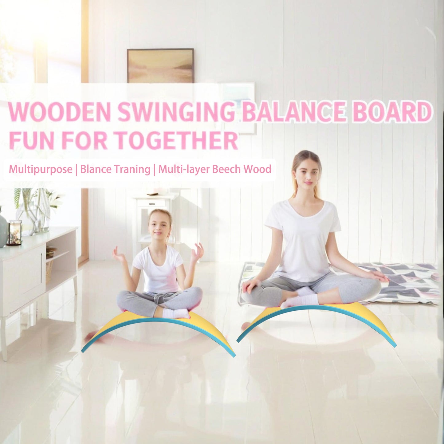 Ultimate Balance Board Kids - Natural Wood Wobble Board for Kids Montessori Waldorf Toy, Ideal Gift for Ages 3-8 Perfect for Balance Boards for Adults Physical Therapy & Indo Board Exercises