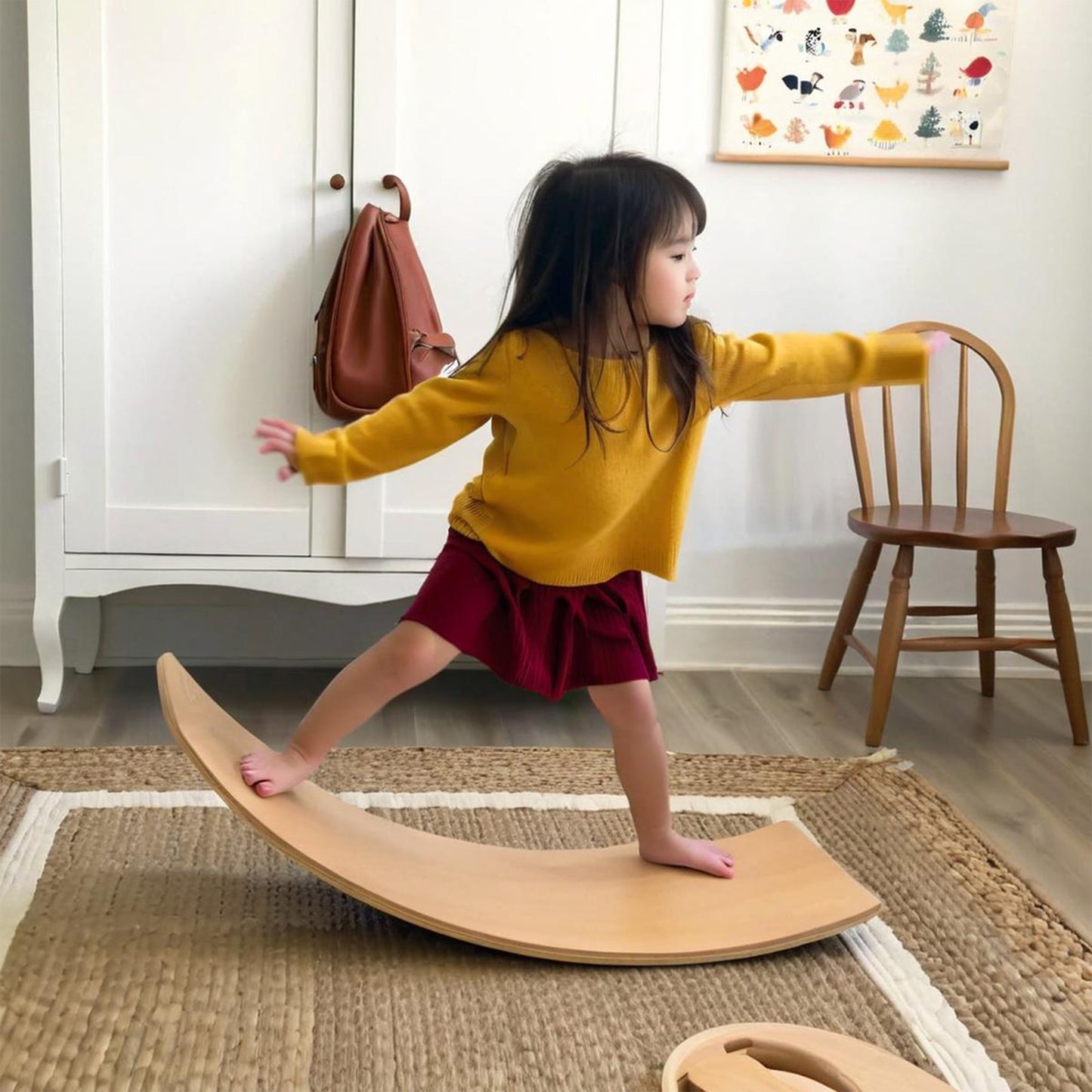 Ultimate Balance Board Kids - Natural Wood Wobble Board for Kids Montessori Waldorf Toy, Ideal Gift for Ages 3-8 Perfect for Balance Boards for Adults Physical Therapy & Indo Board Exercises