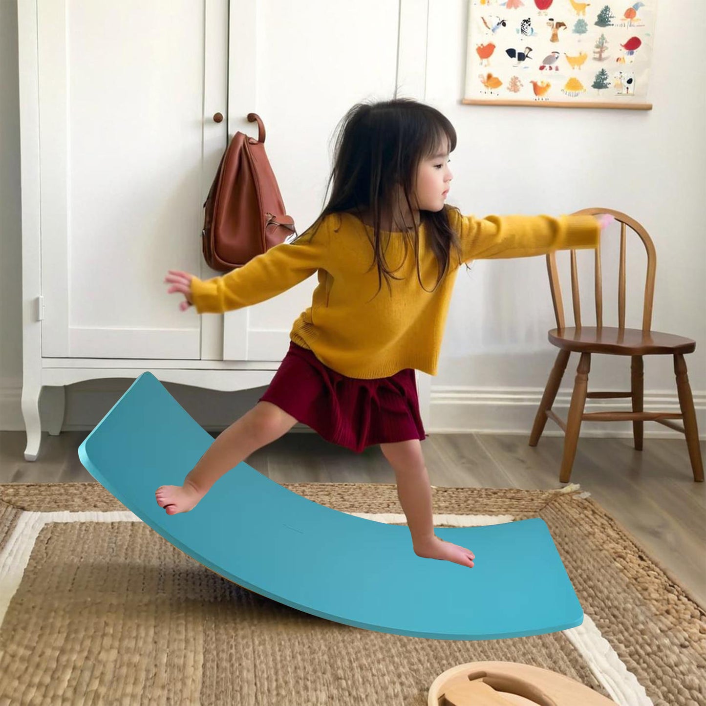 Ultimate Balance Board Kids - Natural Wood Wobble Board for Kids Montessori Waldorf Toy, Ideal Gift for Ages 3-8 Perfect for Balance Boards for Adults Physical Therapy & Indo Board Exercises