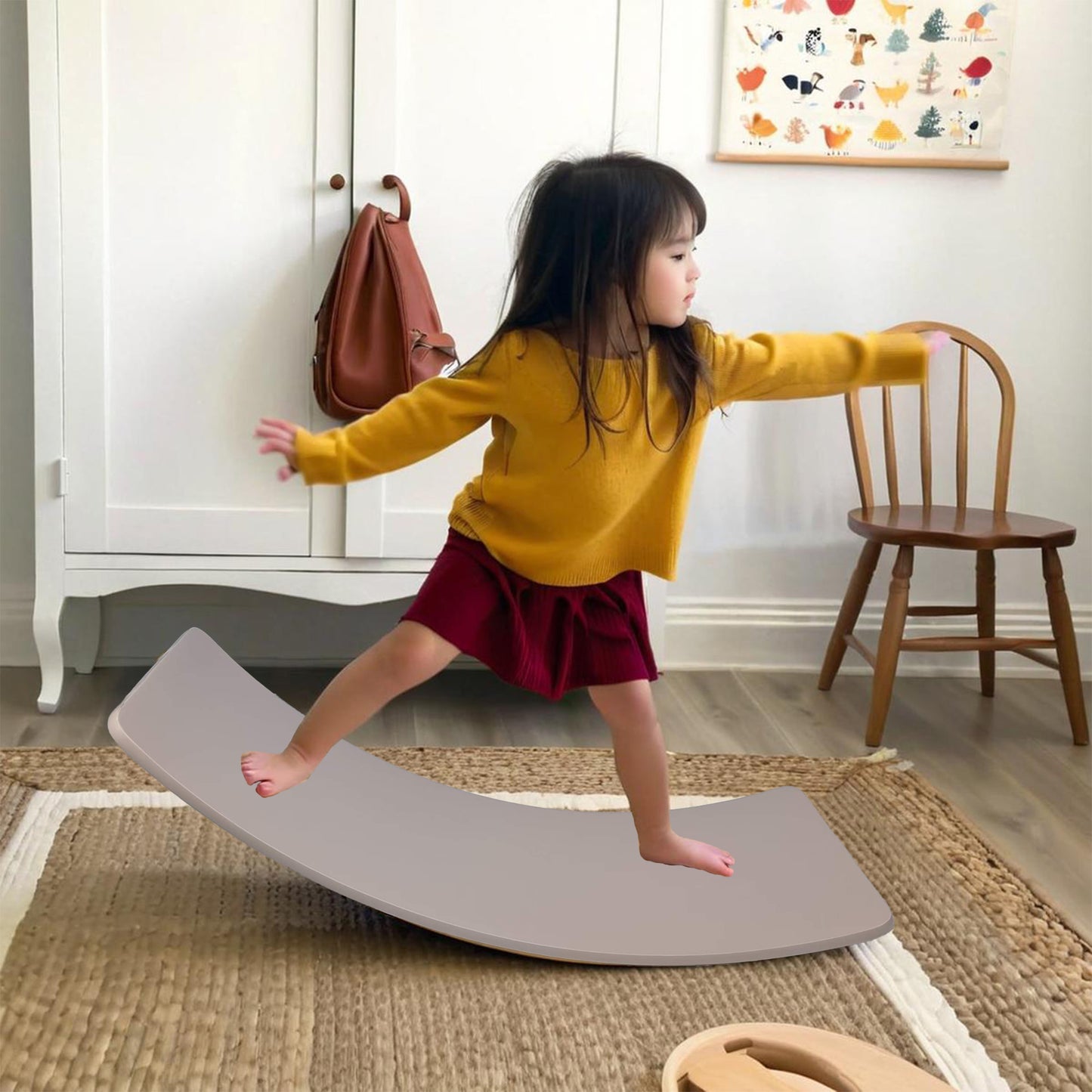 Ultimate Balance Board Kids - Natural Wood Wobble Board for Kids Montessori Waldorf Toy, Ideal Gift for Ages 3-8 Perfect for Balance Boards for Adults Physical Therapy & Indo Board Exercises
