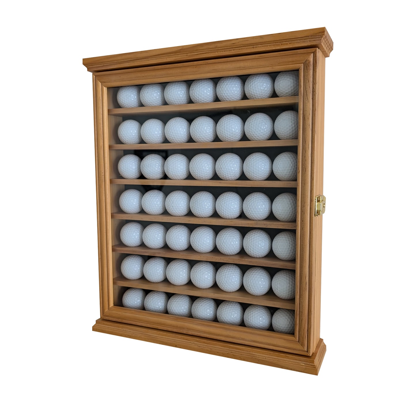 Exquisite Golf Ball Display Case - Lockable Door & Real Glass Window - Golf Ball Holder Display Wall Mount Shadow Box - Black - Office Decor and Storage Solution for Golf Balls