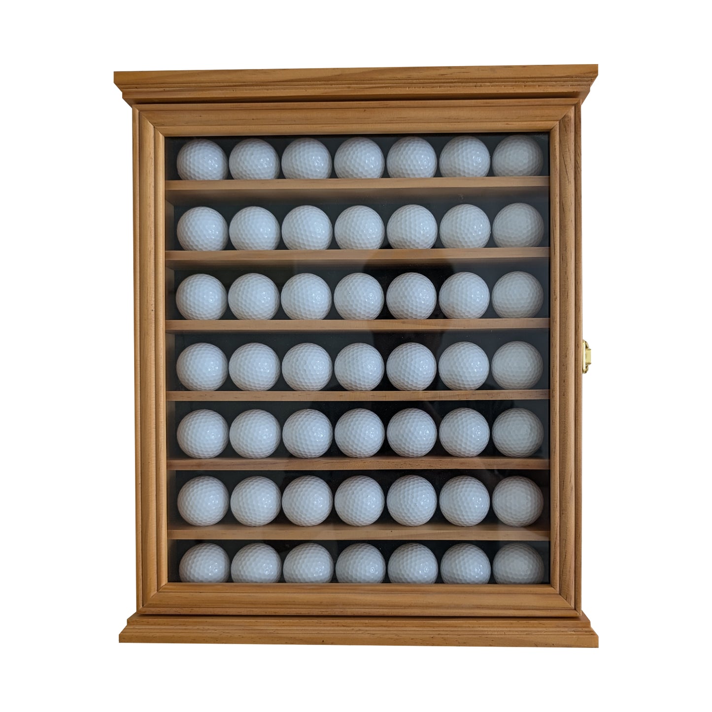 Exquisite Golf Ball Display Case - Lockable Door & Real Glass Window - Golf Ball Holder Display Wall Mount Shadow Box - Black - Office Decor and Storage Solution for Golf Balls