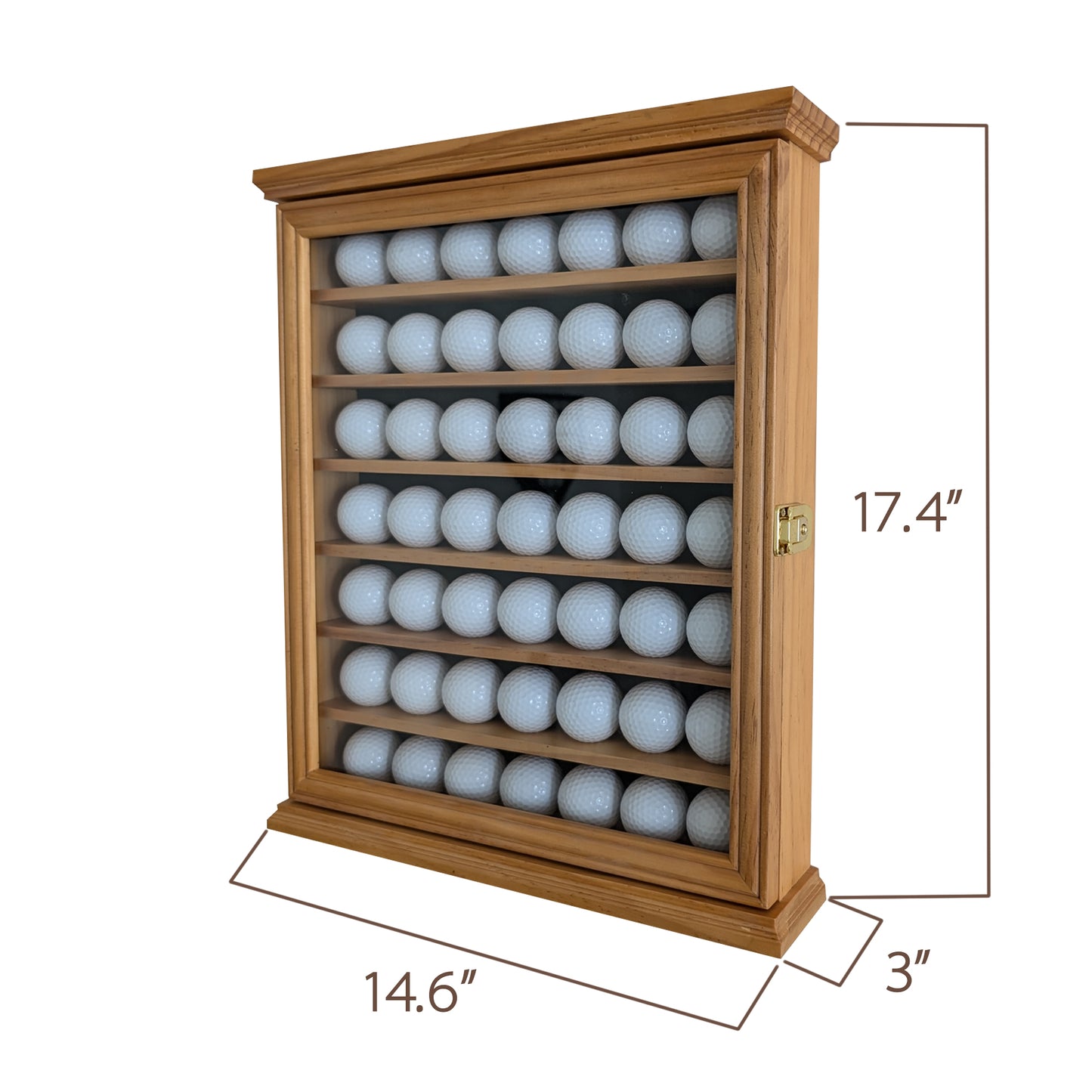 Exquisite Golf Ball Display Case - Lockable Door & Real Glass Window - Golf Ball Holder Display Wall Mount Shadow Box - Black - Office Decor and Storage Solution for Golf Balls