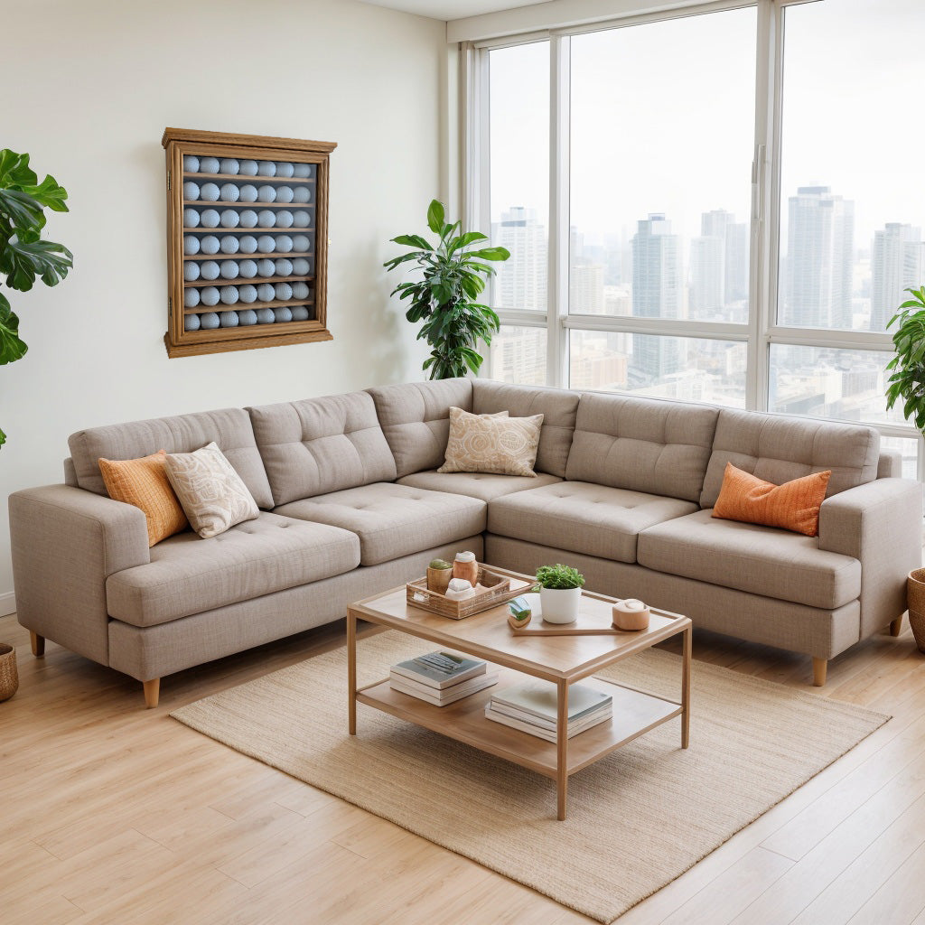 Exquisite Golf Ball Display Case - Lockable Door & Real Glass Window - Golf Ball Holder Display Wall Mount Shadow Box - Black - Office Decor and Storage Solution for Golf Balls