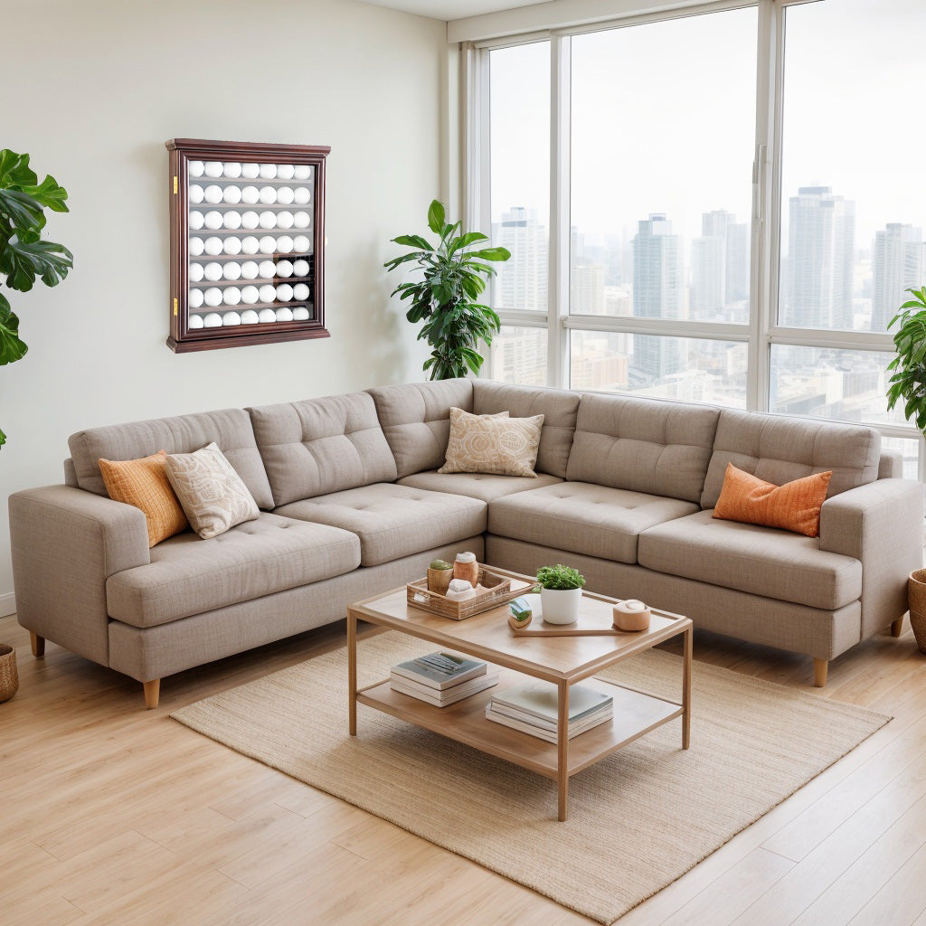 Exquisite Golf Ball Display Case - Lockable Door & Real Glass Window - Golf Ball Holder Display Wall Mount Shadow Box - Black - Office Decor and Storage Solution for Golf Balls