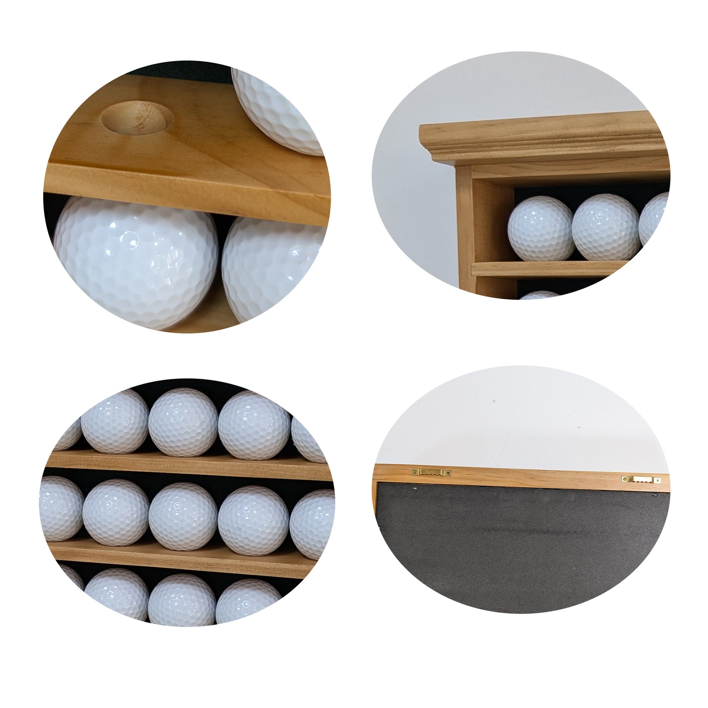 Exquisite Golf Ball Display Case - Lockable Door & Real Glass Window - Golf Ball Holder Display Wall Mount Shadow Box - Black - Office Decor and Storage Solution for Golf Balls