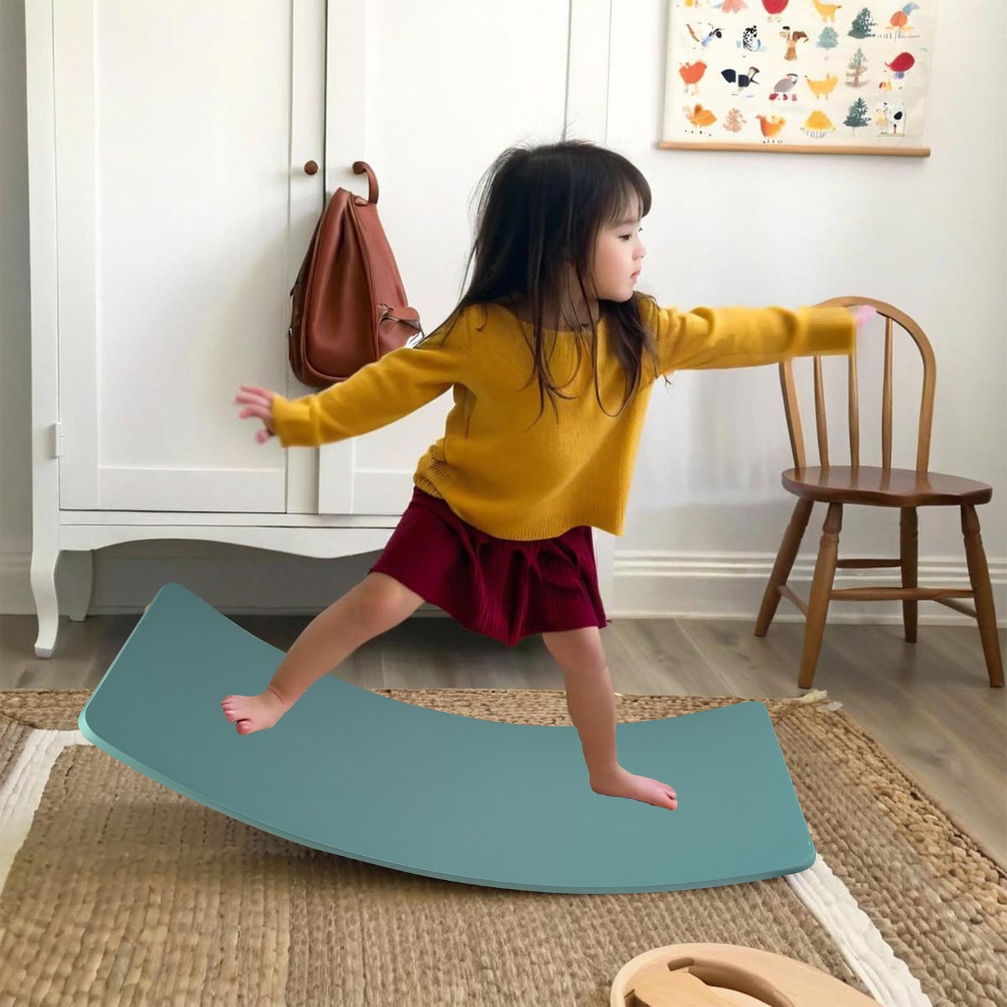 Ultimate Balance Board Kids - Natural Wood Wobble Board for Kids Montessori Waldorf Toy, Ideal Gift for Ages 3-8 Perfect for Balance Boards for Adults Physical Therapy & Indo Board Exercises