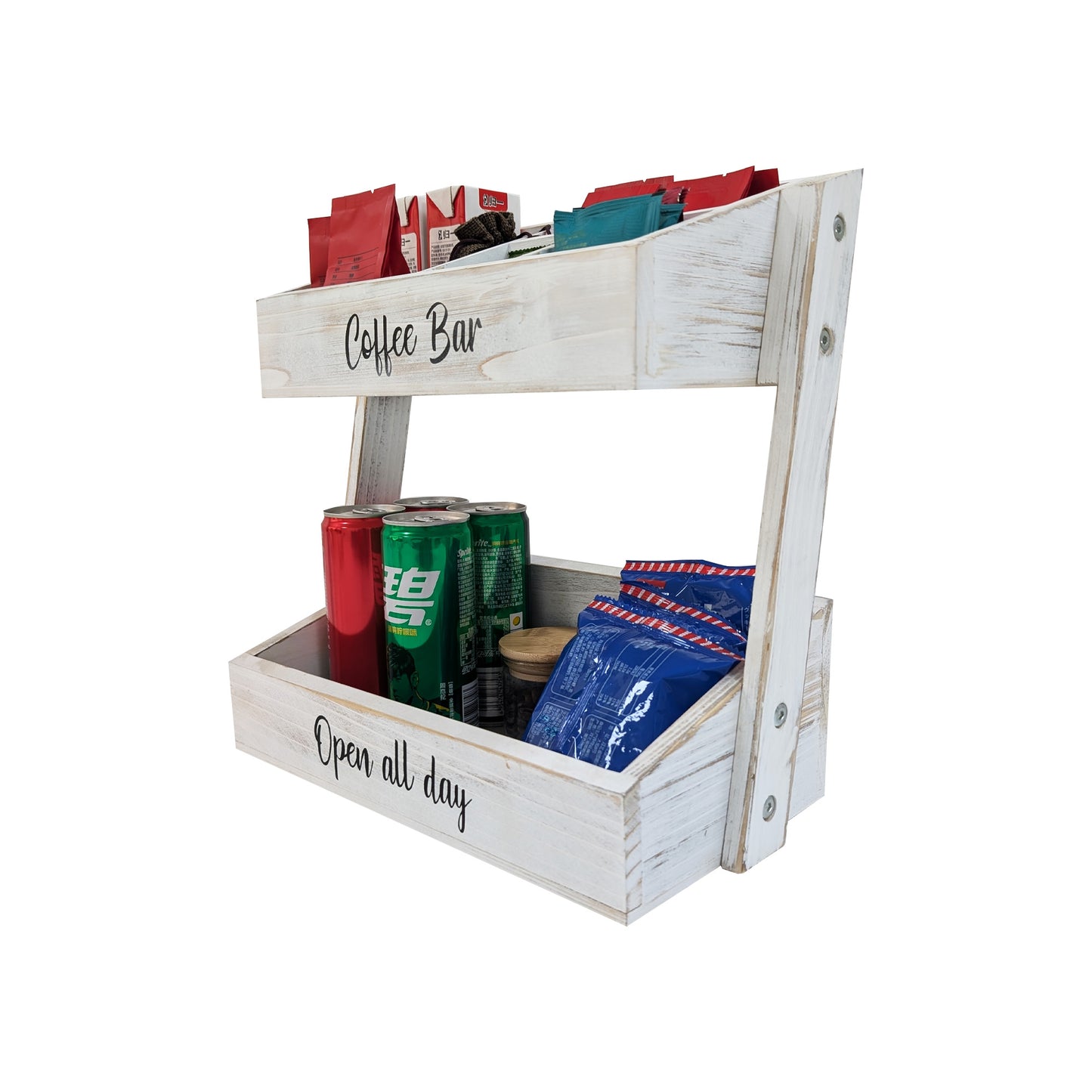 White Coffee Bar Accessories Organizer and Storage - Perfect Countertop Coffee Station & Decor with Essential Coffee Cup, Pod, and Condiment Holders – Ideal Gift for Coffee Lovers