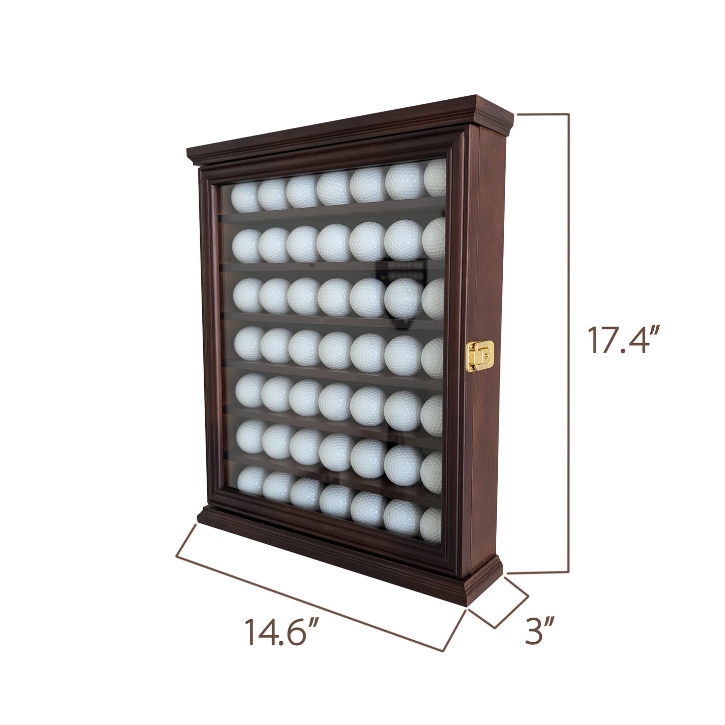 Exquisite Golf Ball Display Case - Lockable Door & Real Glass Window - Golf Ball Holder Display Wall Mount Shadow Box - Black - Office Decor and Storage Solution for Golf Balls