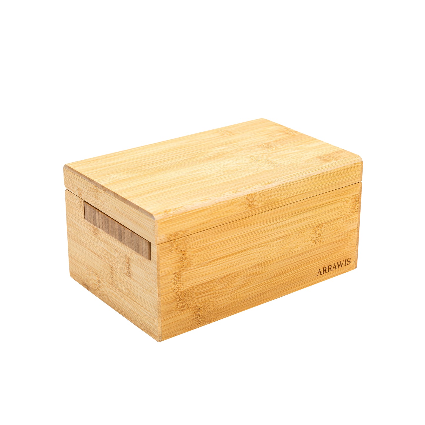 Combo Storage Box - Multipurpose Decorative Box with Removable Tray, Magnetic Lock, 2 Glass Jars - Bamboo Box (Natural Box) (Black Box)