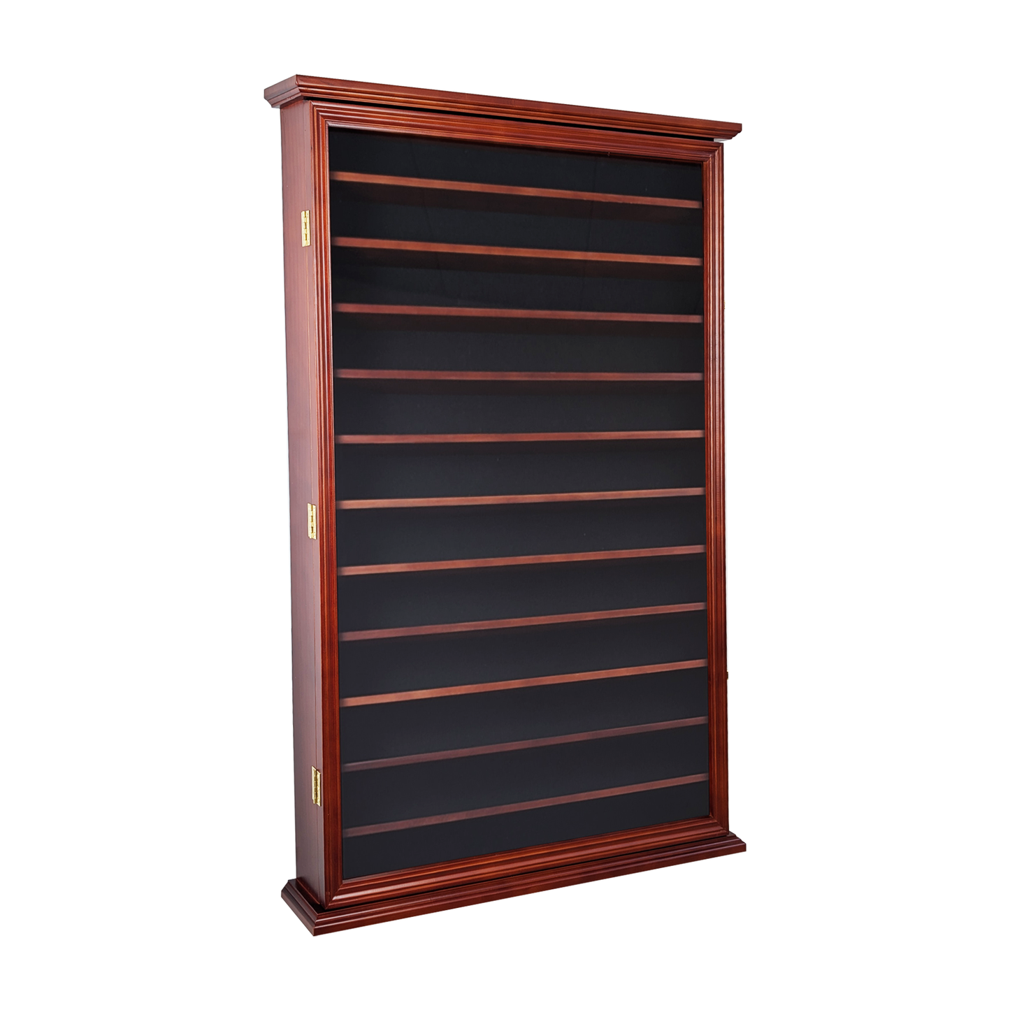 Solid Wood 144 Shot Glass Display Case Holder Cabinet Wall Curio Shadow Box for Action Figures Small Figurines Rack Lockable Door