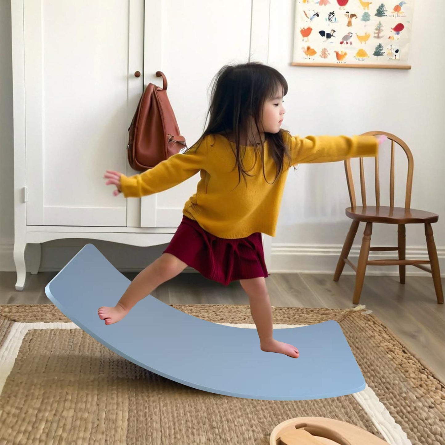 Ultimate Balance Board Kids - Natural Wood Wobble Board for Kids Montessori Waldorf Toy, Ideal Gift for Ages 3-8 Perfect for Balance Boards for Adults Physical Therapy & Indo Board Exercises