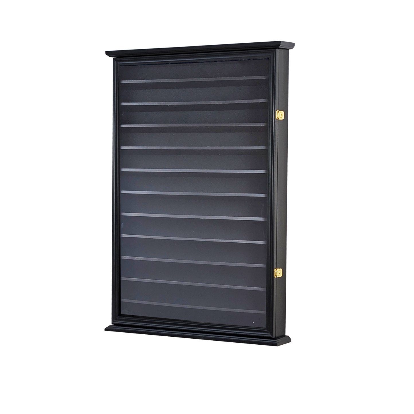 Solid Wood 144 Shot Glass Display Case Holder Cabinet Wall Curio Shadow Box for Action Figures Small Figurines Rack Lockable Door