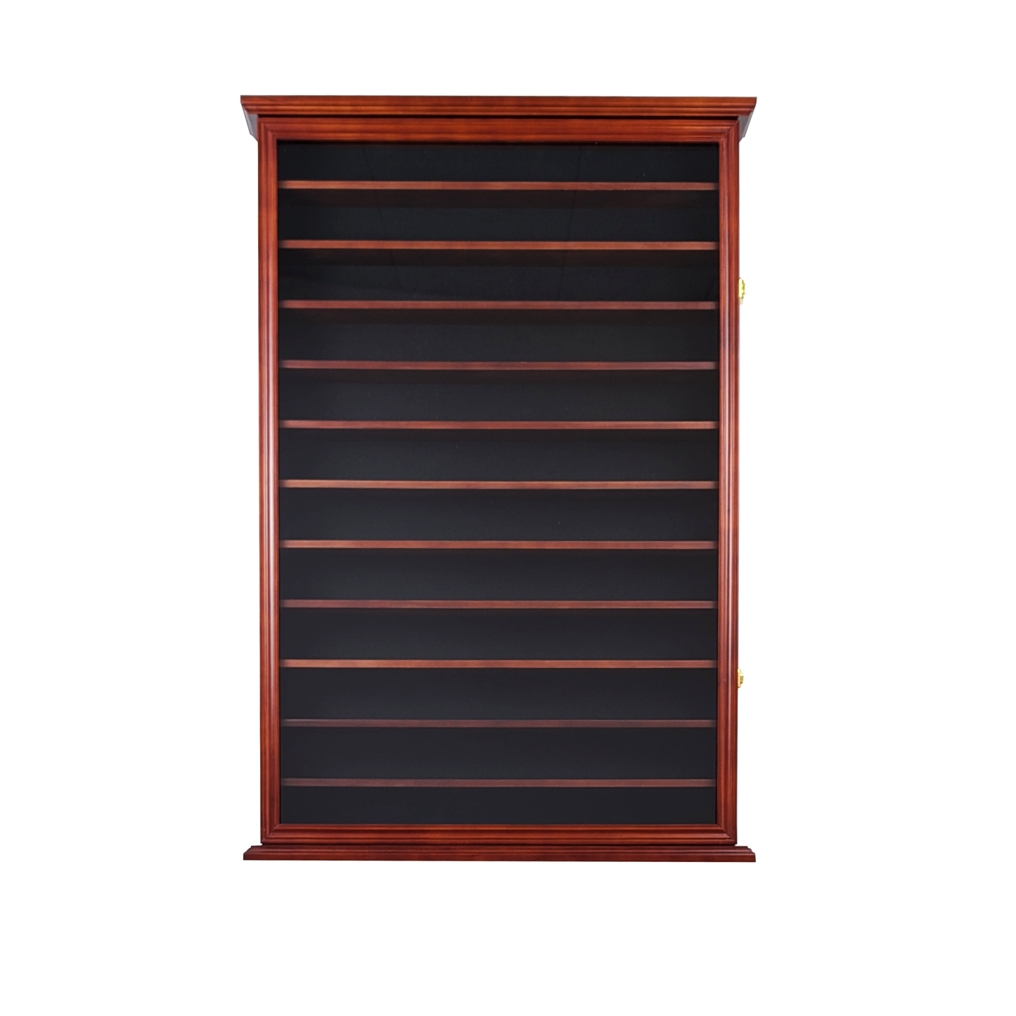 Solid Wood 144 Shot Glass Display Case Holder Cabinet Wall Curio Shadow Box for Action Figures Small Figurines Rack Lockable Door